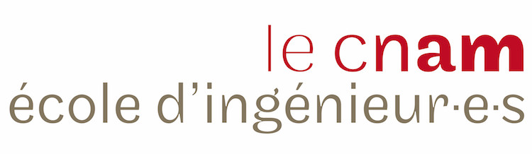logo de le Cnam école d'ingénieurs avec le texte "le cnam" rouge et "école d'ingénieurs" en gris
