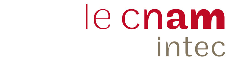 logo de le Cnam Intec avec le texte "le cnam" en rouge et  "intec" gris