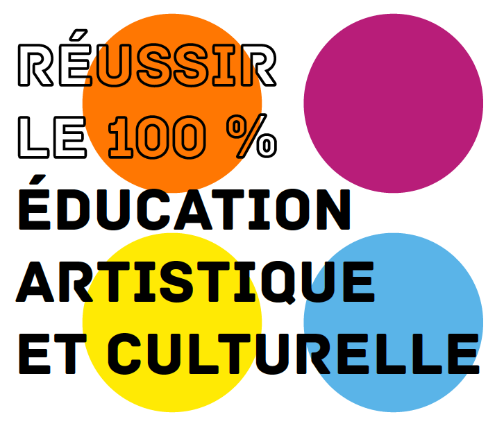 Une illustration colorée avec des cercles orange, rose, bleu et jaune, accompagnée du texte 